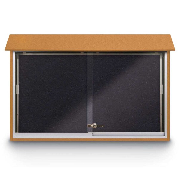Outdoor Enclosed Combo Board, 72"x36", Bronze Frame/Green & Pearl
